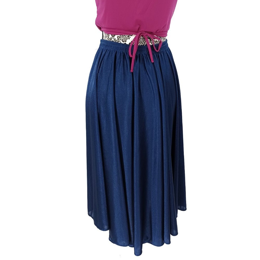 Shiny Stretch Knit Circle Swing Skirt S/M - Picture 6 of 6